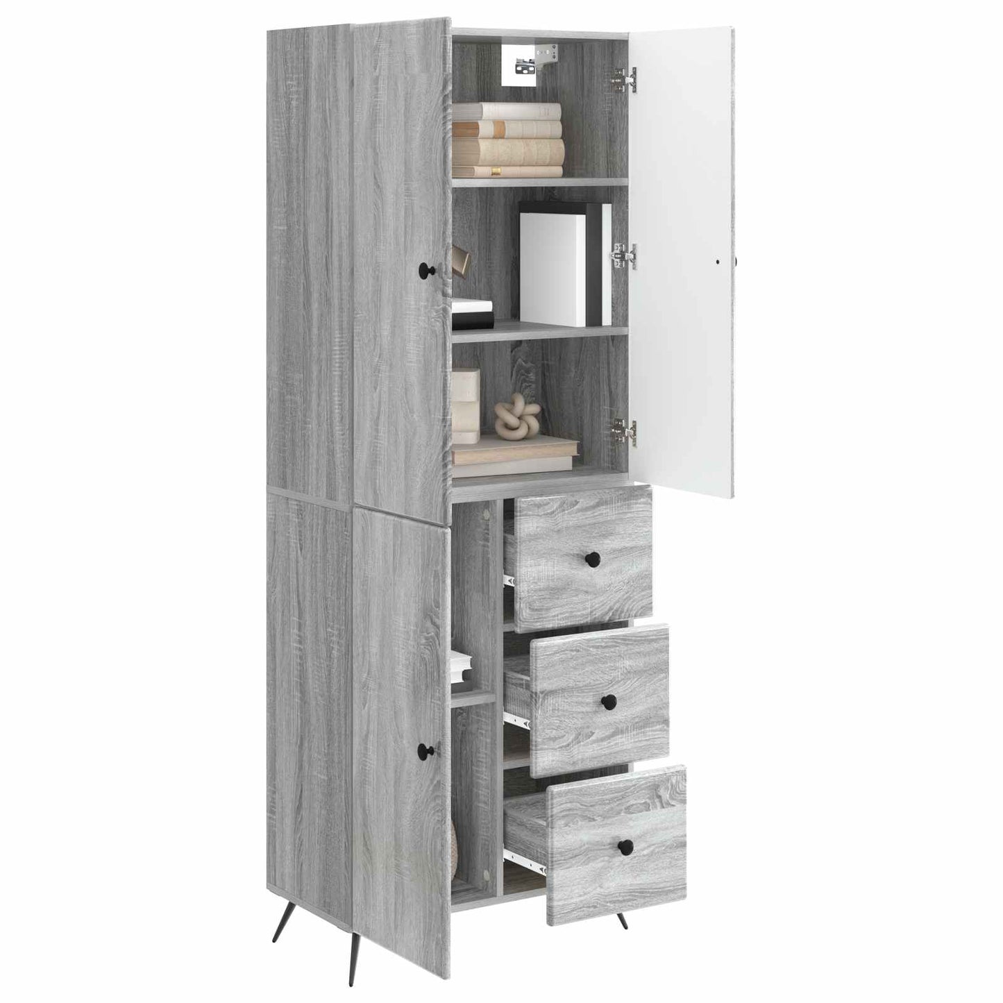 Cabinet Set 2 pcs Grey Sonoma Engineered Wood