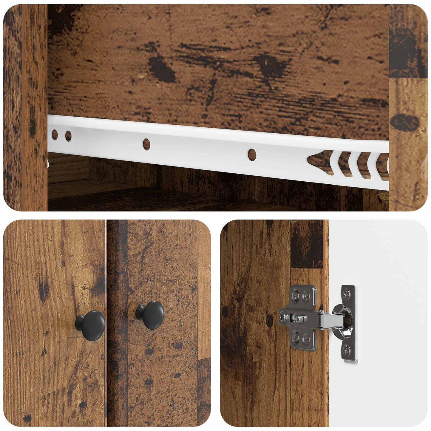 Cabinet Set 2 pcs Old Wood Engineered Wood