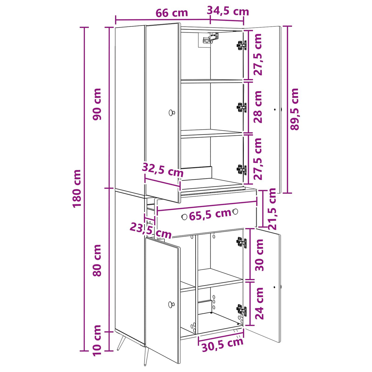 2 pcs Sonoma Oak