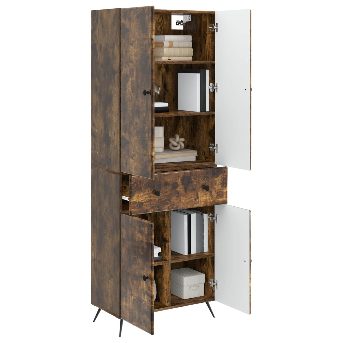 Cabinet Set 2 pcs Smoked Oak 66 x 34.5 x 90 cm Engineered Wood