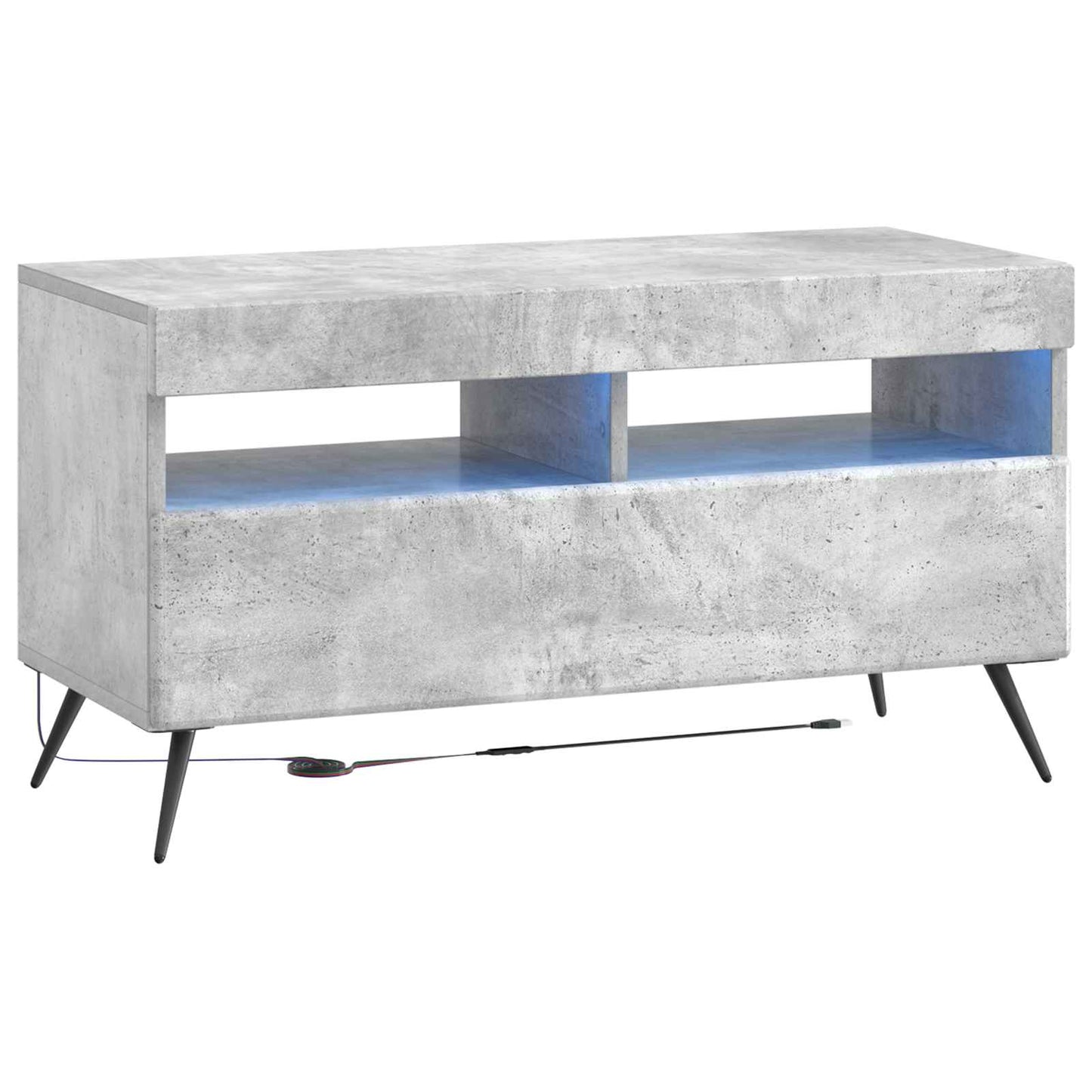 5 Piece LED TV Cabinet Concrete Grey Engineered Wood