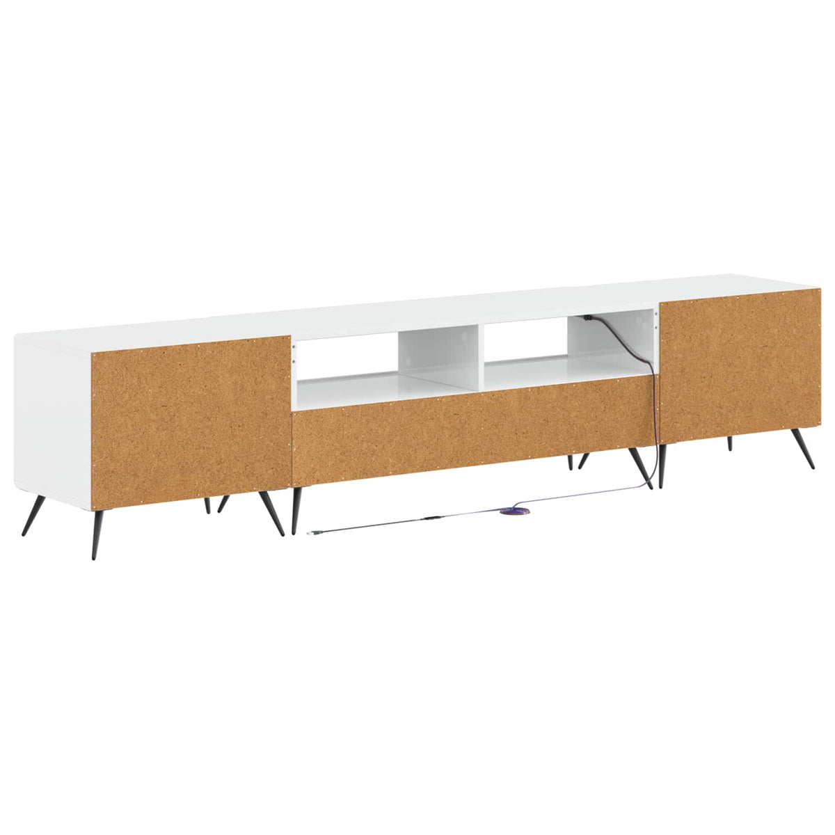LED TV Cabinet BREDA 3 pcs High Gloss White Engineered Wood