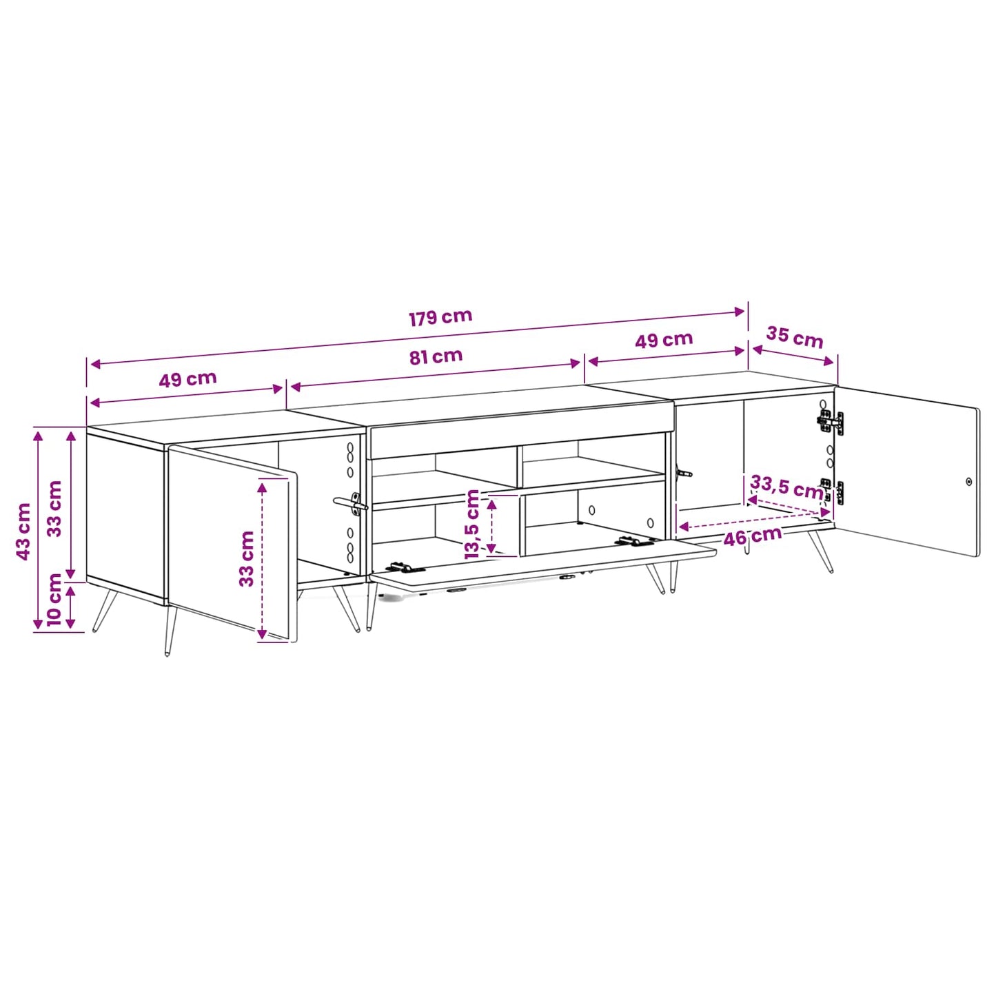 5 Piece LED TV Cabinet Artisan Oak Engineered Wood