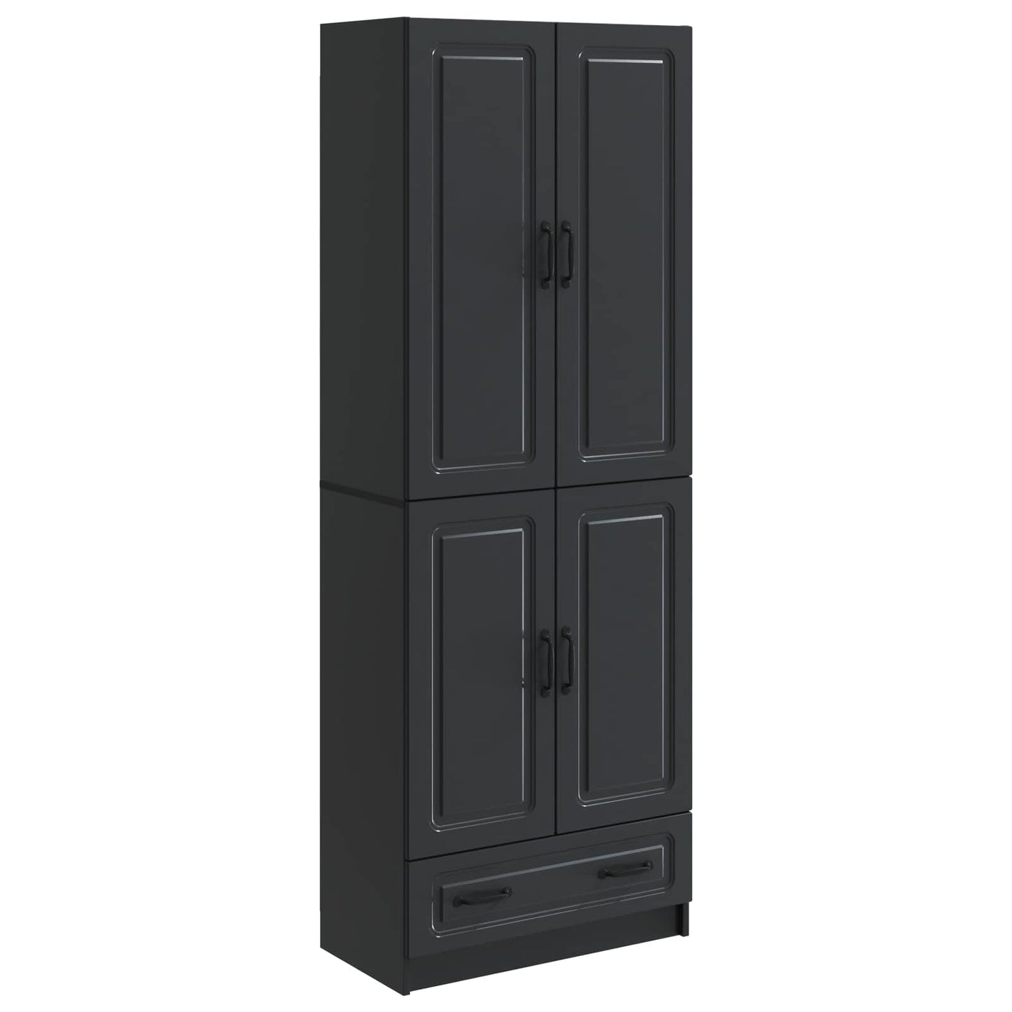 Cabinet Set 2 pcs Black Engineered Wood