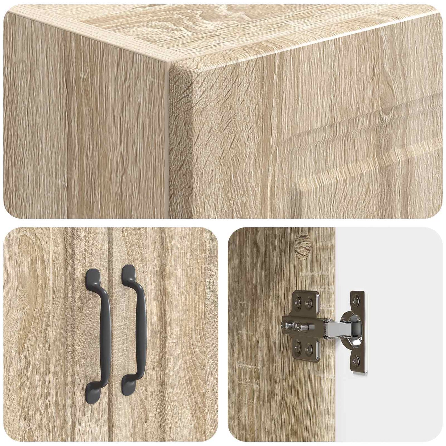 Cabinet Set 2 pcs Sonoma Oak Engineered Wood