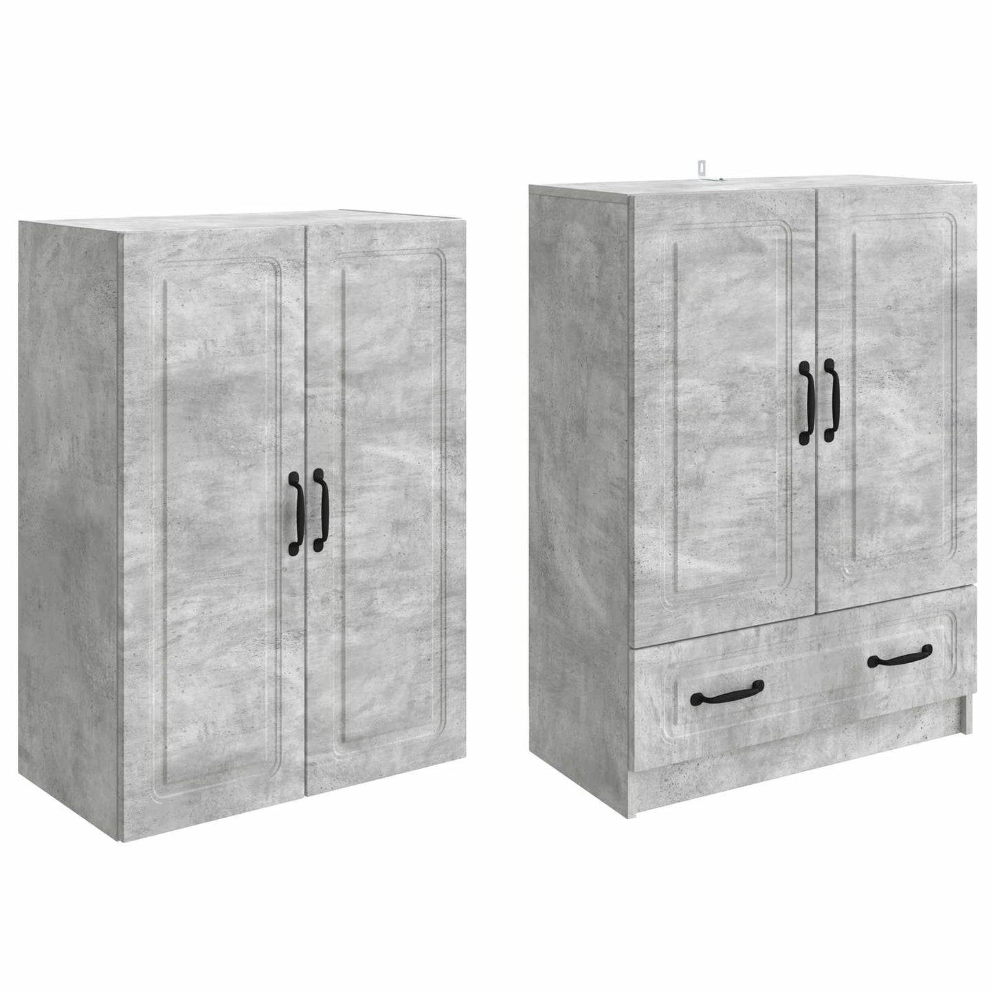 Cabinet Set 2 pcs Concrete Grey Engineered Wood