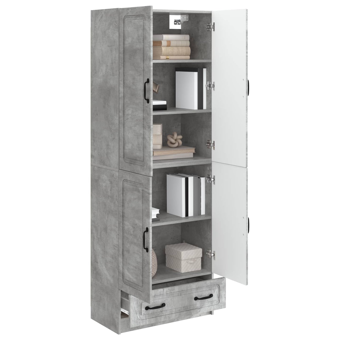 Cabinet Set 2 pcs Concrete Grey Engineered Wood