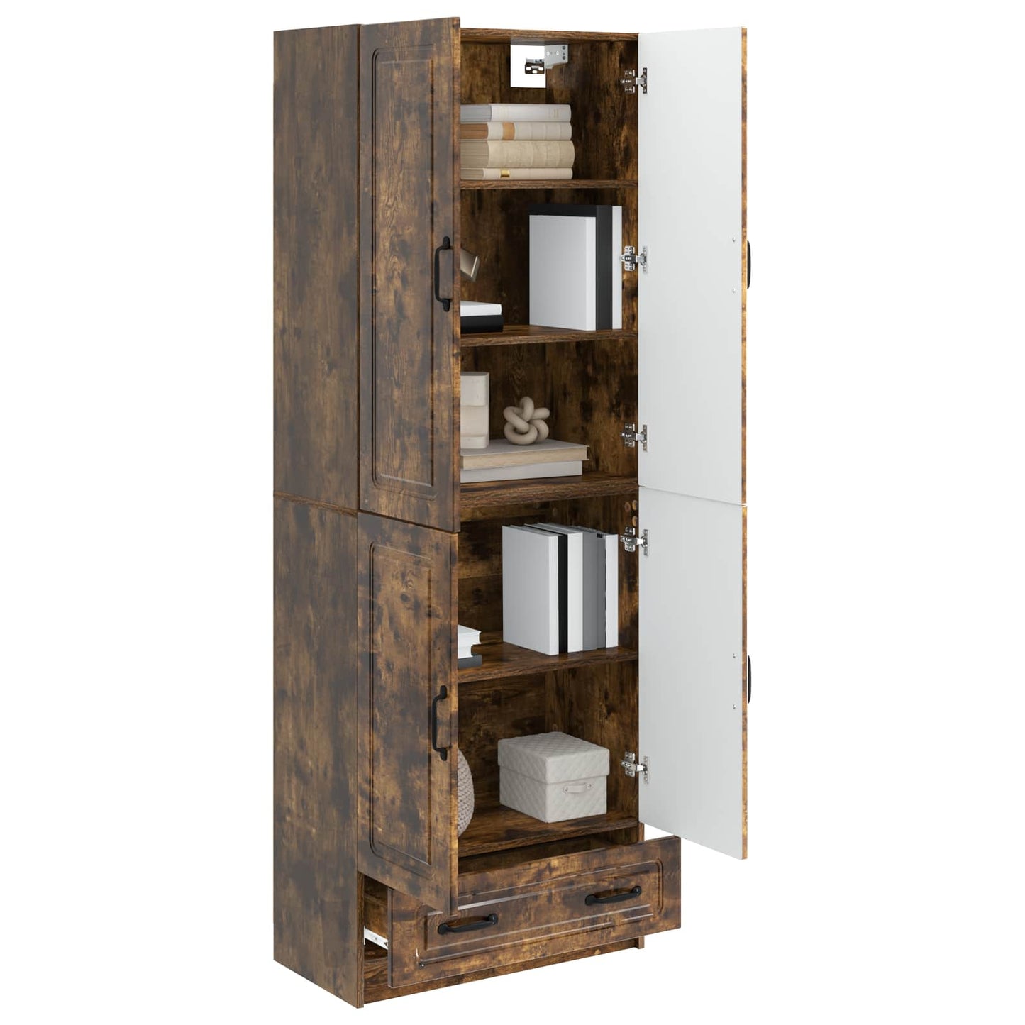 Cabinet Set 2 pcs Smoked Oak Engineered Wood