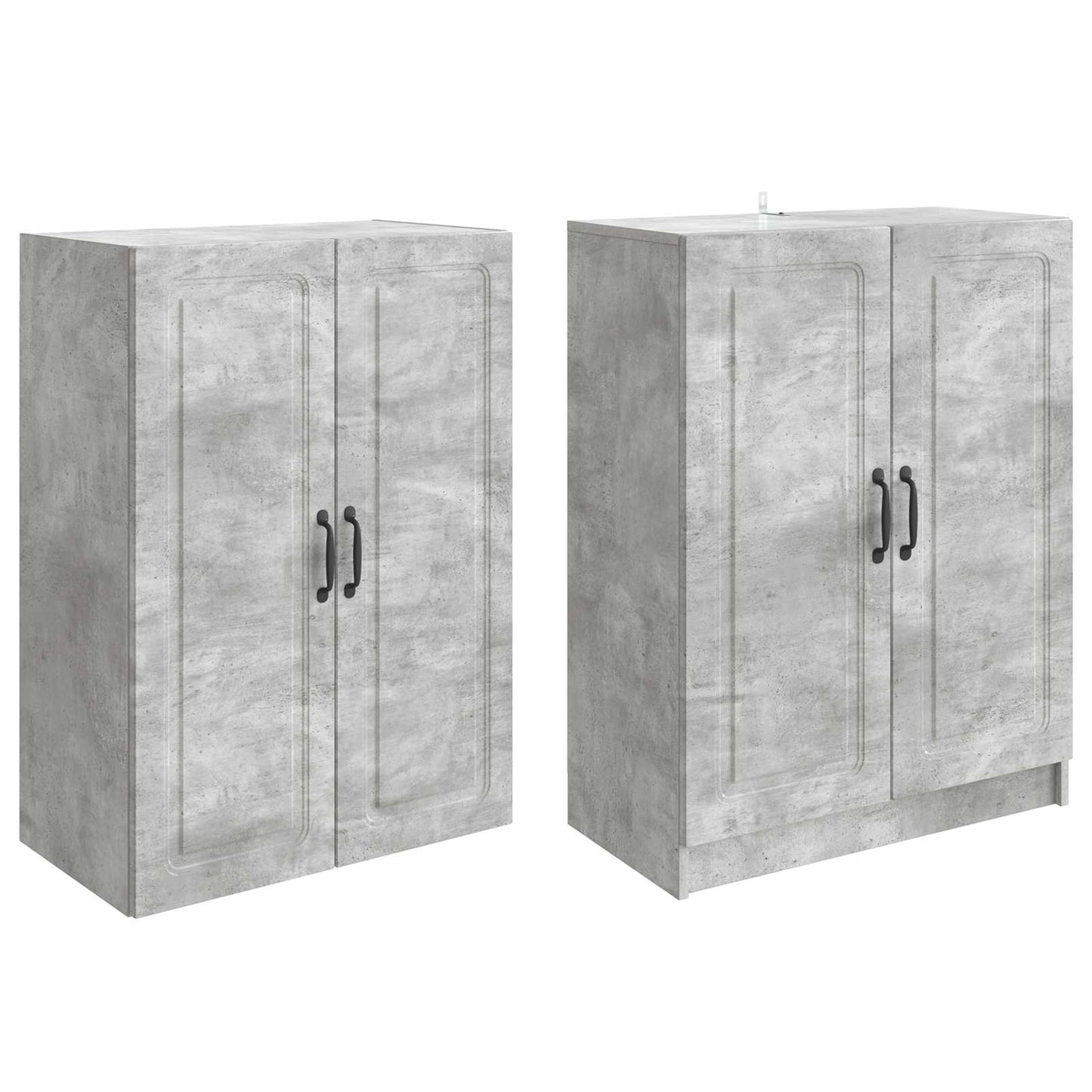 Cabinet Set 2 pcs Concrete Grey Engineered Wood