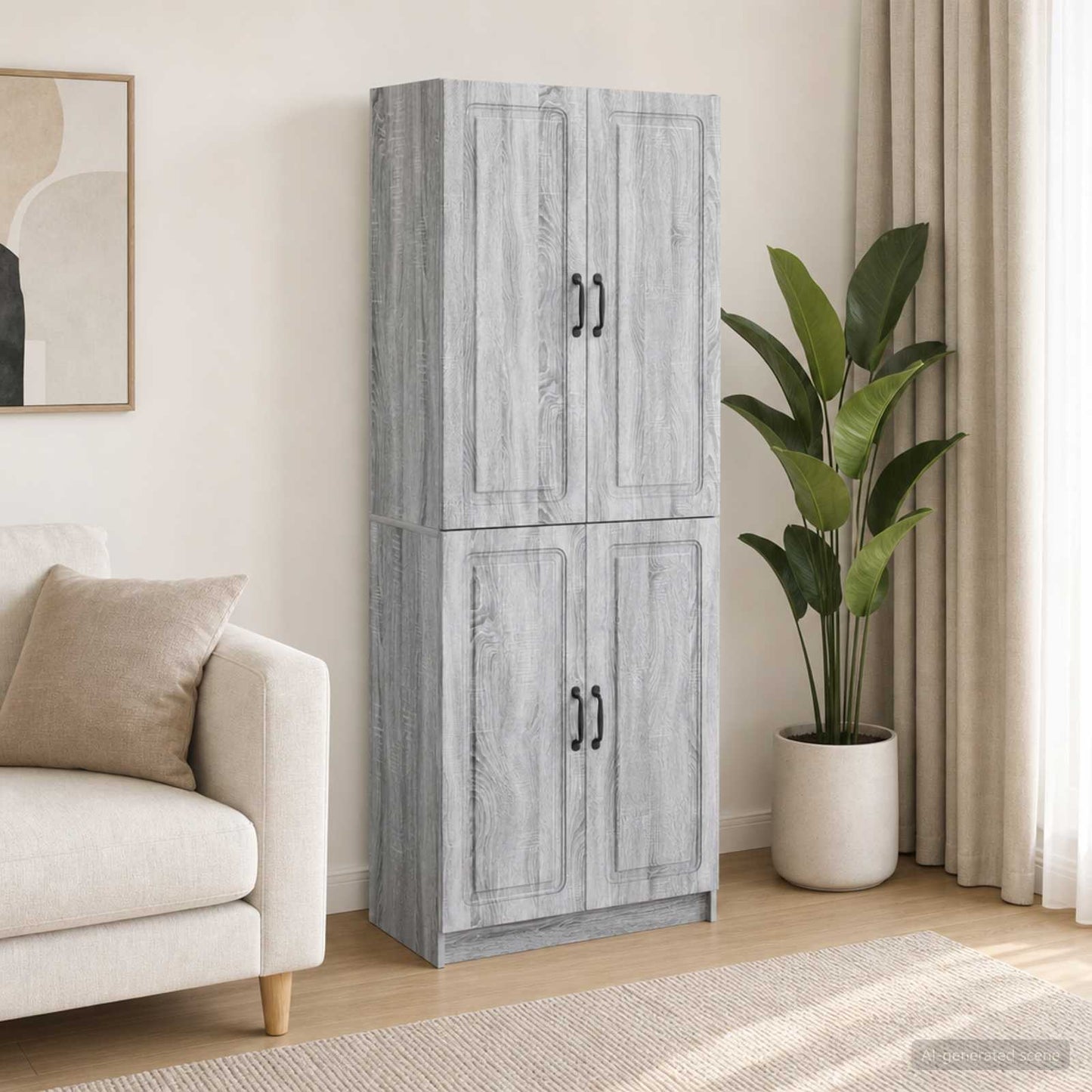 Cabinet Set 2 pcs Engineered Wood