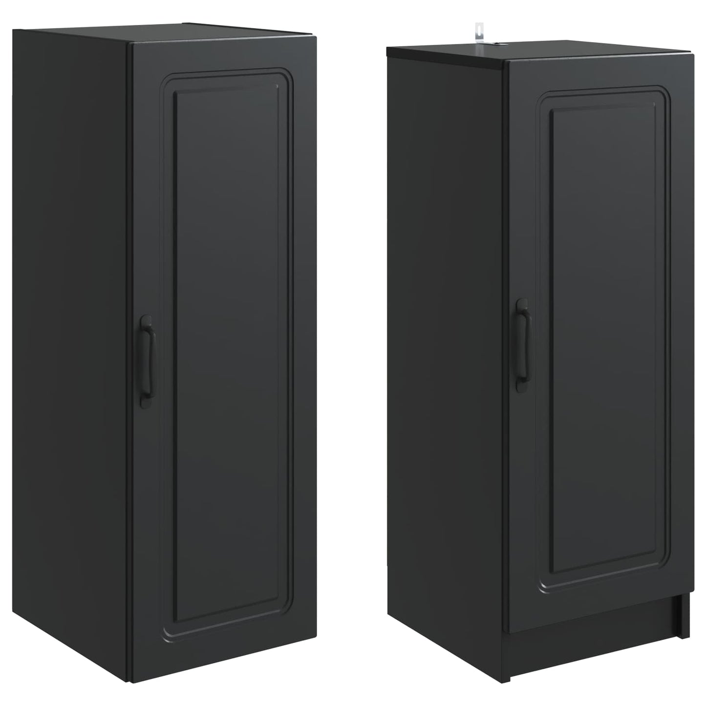 Cabinet Set 2 pcs Black Engineered Wood