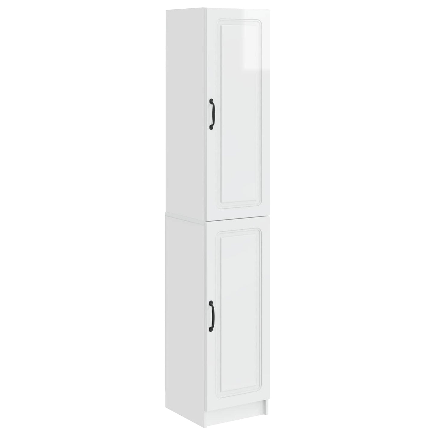 Cabinet Set 2 pcs High Gloss White Engineered Wood