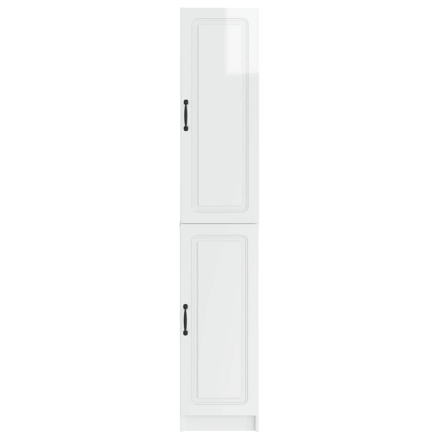 Cabinet Set 2 pcs High Gloss White Engineered Wood