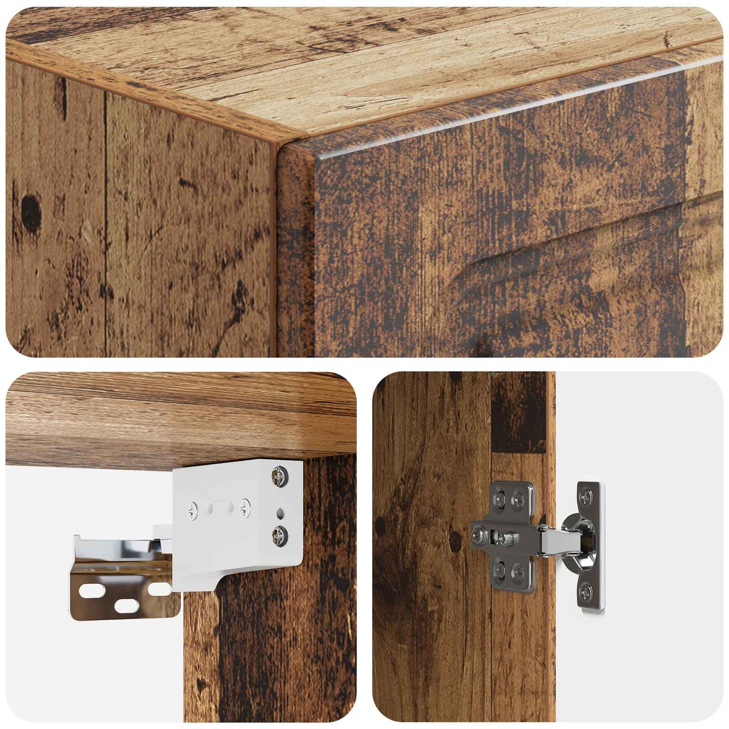 Cabinet Set 2 pcs Old Wood Engineered Wood