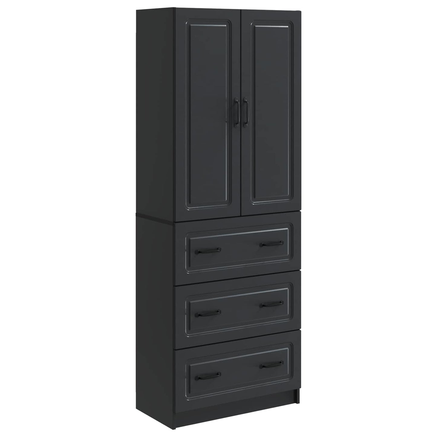 Cabinet Set 2 pcs Black 66 x 34.5 x 87 cm Engineered Wood