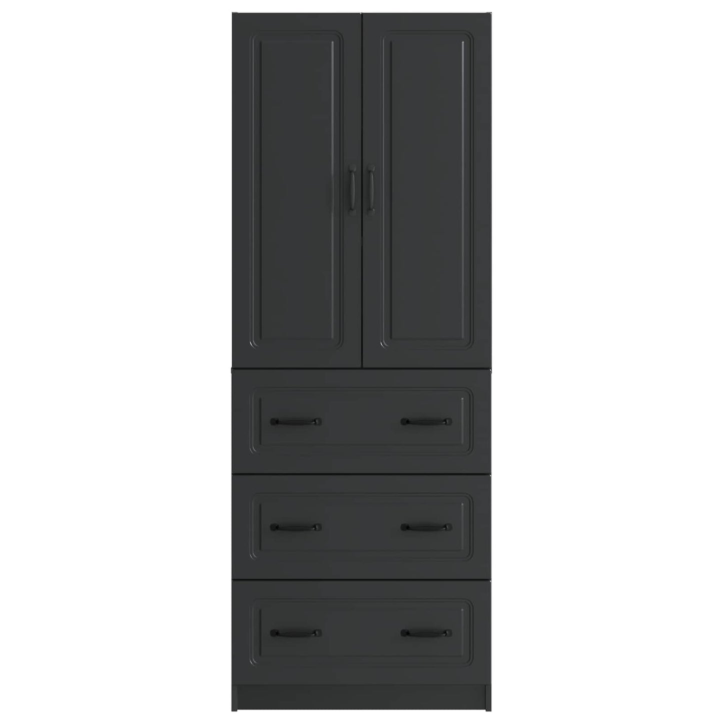 Cabinet Set 2 pcs Black 66 x 34.5 x 87 cm Engineered Wood