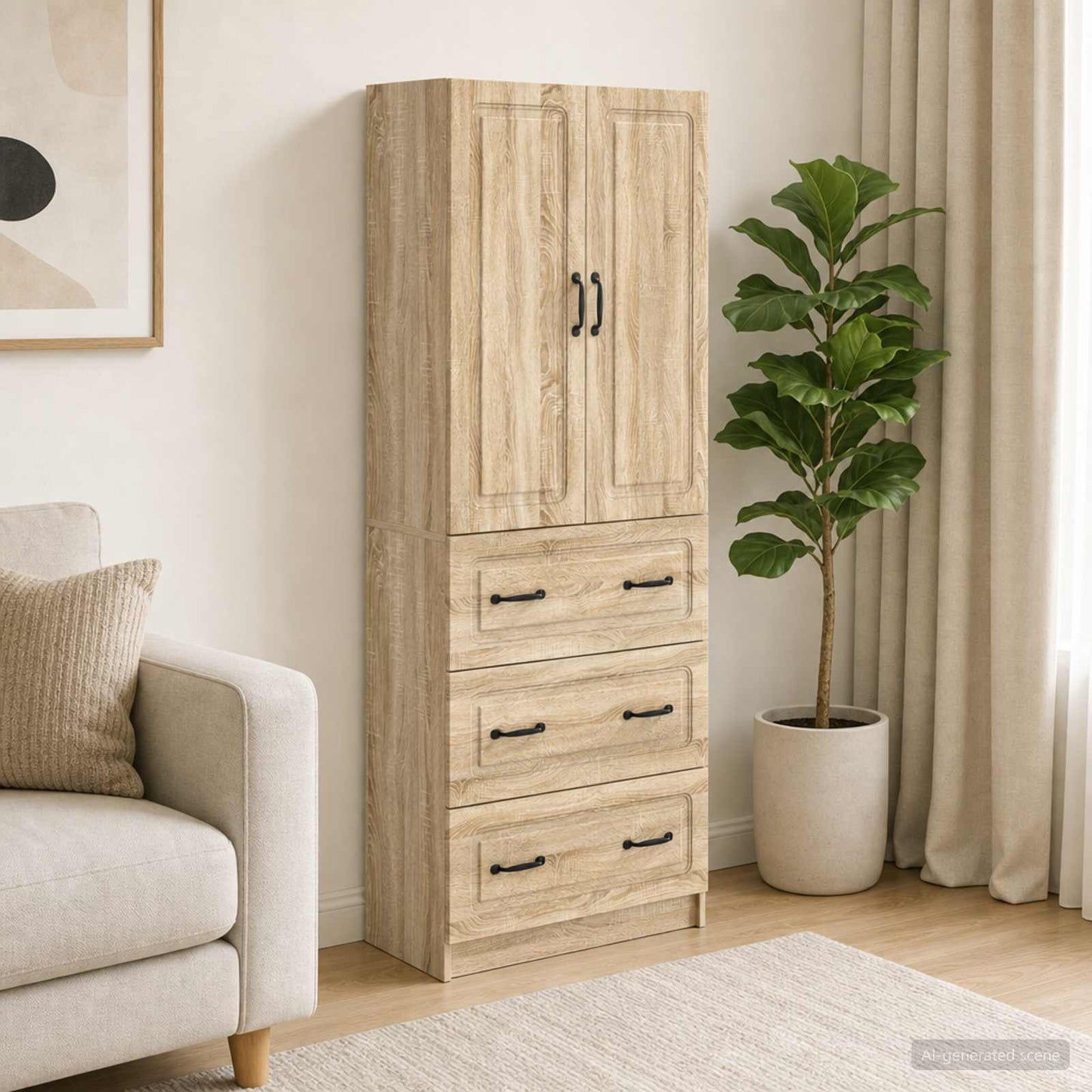 Cabinet Set 2 pcs Sonoma Oak 66 x 34.5 x 87 cm Engineered Wood