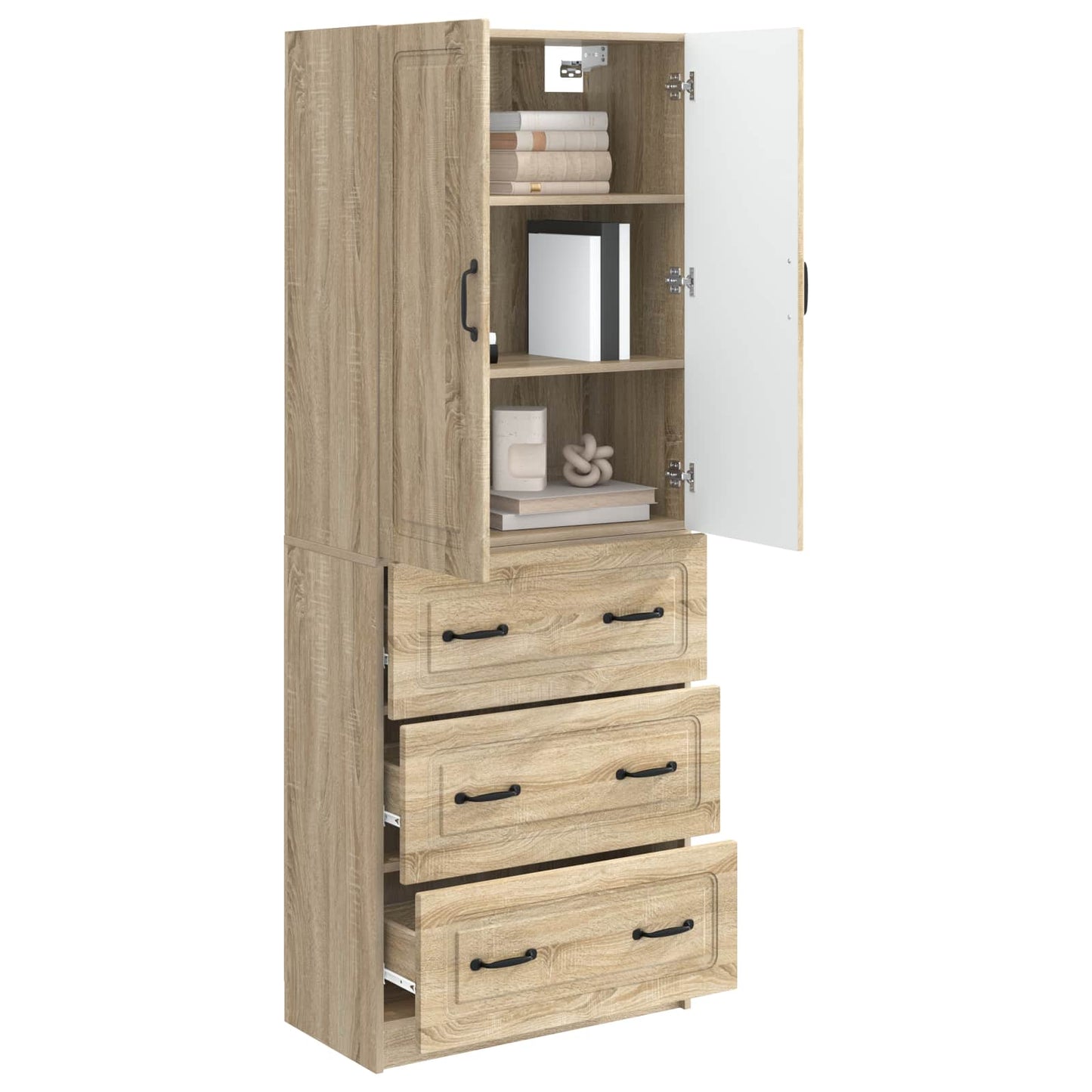 Cabinet Set 2 pcs 66 x 34.5 x 87 cm Engineered Wood Sonoma Oak