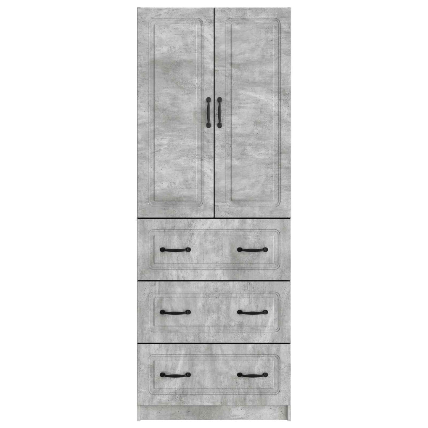 Cabinet Set 2 pcs Concrete Grey 66 x 34.5 x 87 cm