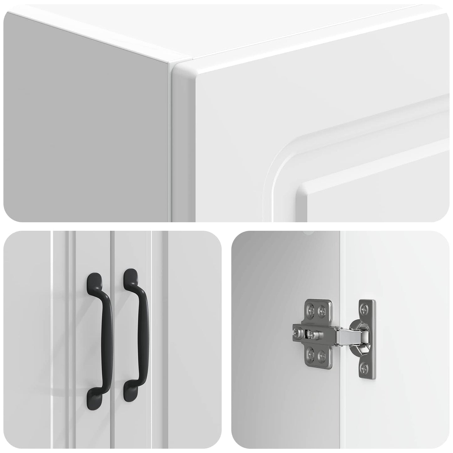 Cabinet Set 2 pcs High Gloss White 66 x 34.5 x 87 cm