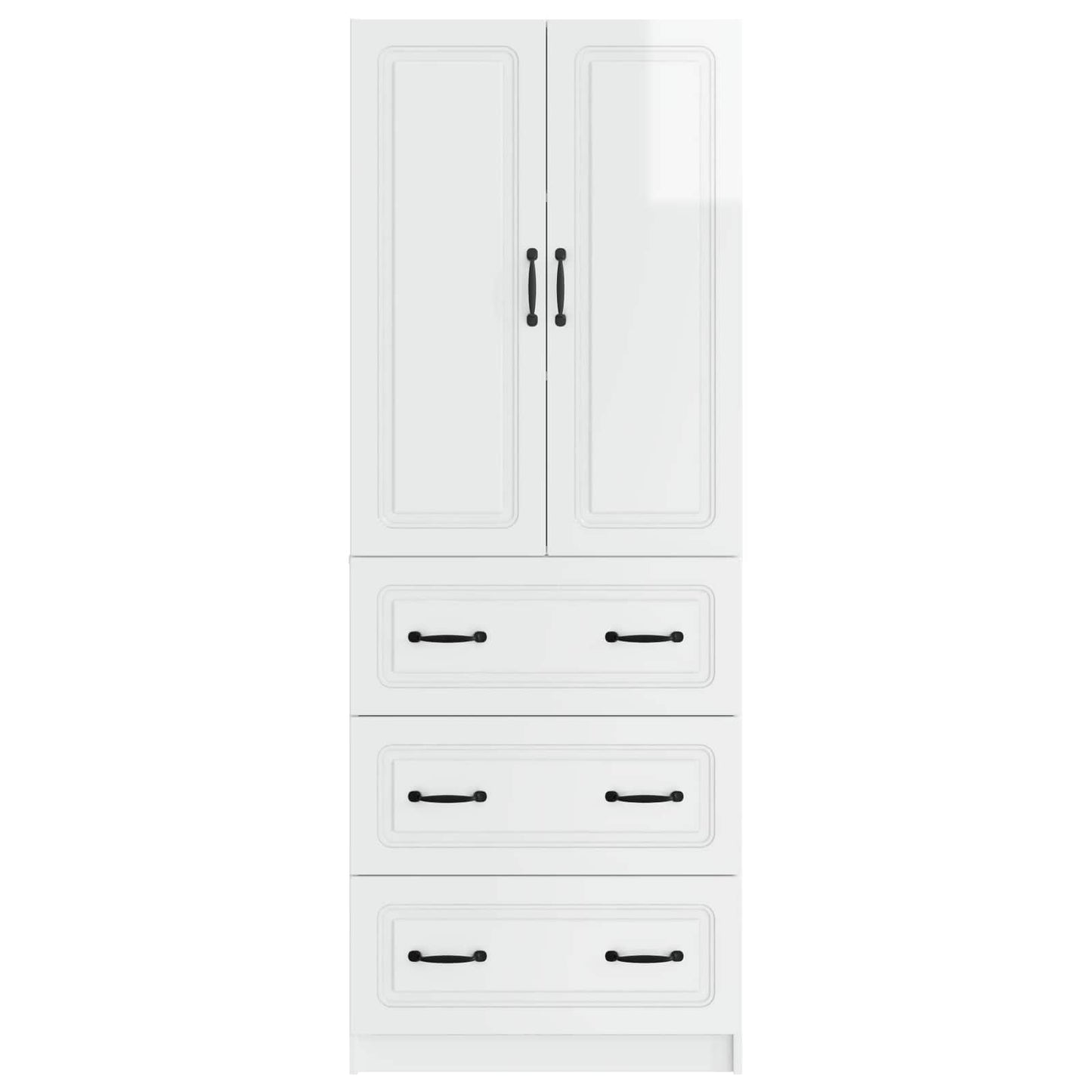 Cabinet Set 2 pcs High Gloss White 66 x 34.5 x 87 cm