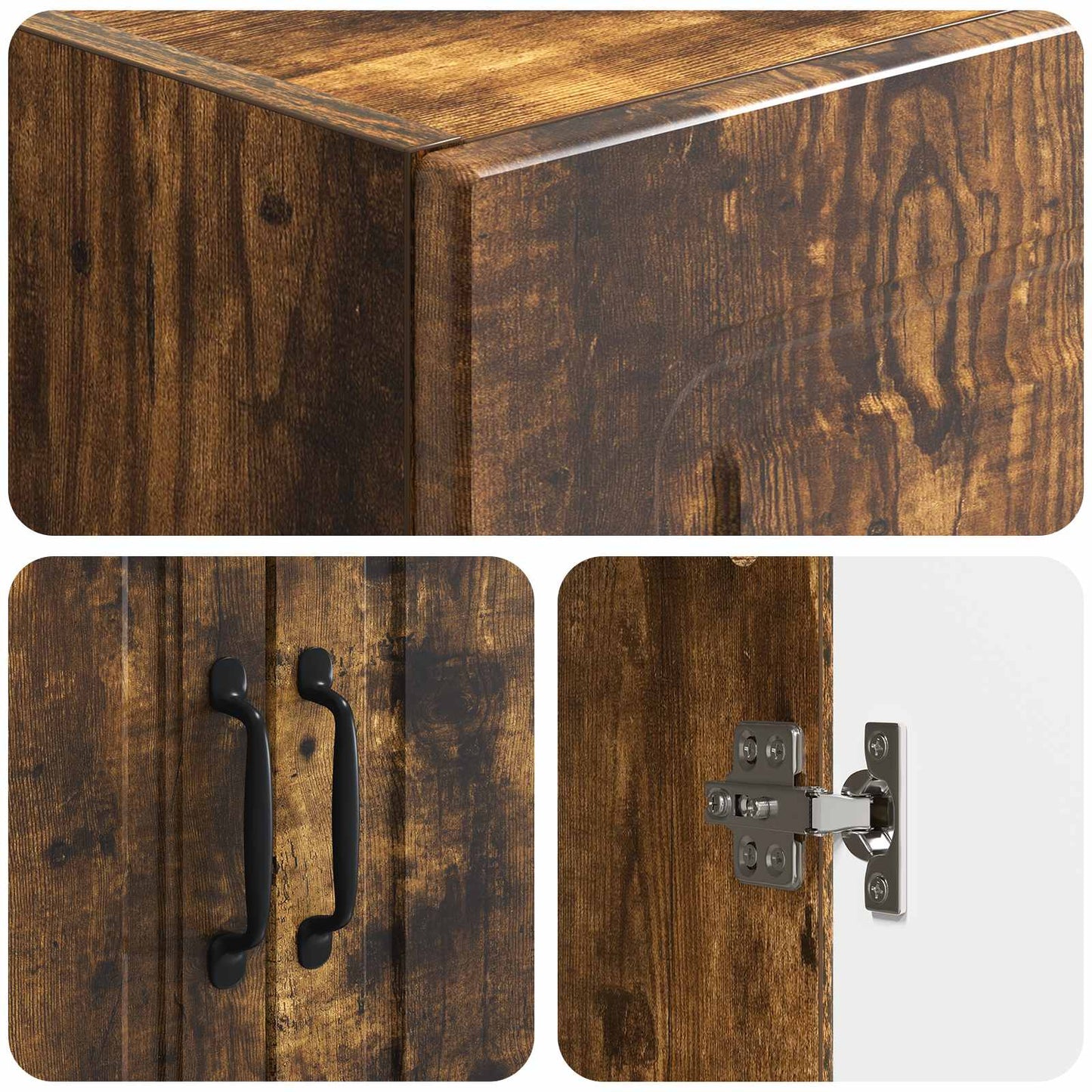 Cabinet Set 2 pcs Smoked Oak 66 x 34.5 x 87 cm Engineered Wood