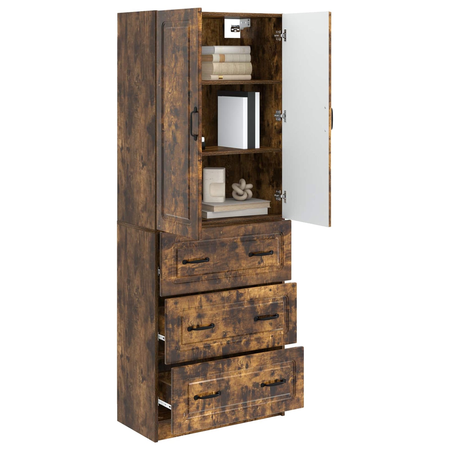 Cabinet Set 2 pcs Smoked Oak 66 x 34.5 x 87 cm Engineered Wood