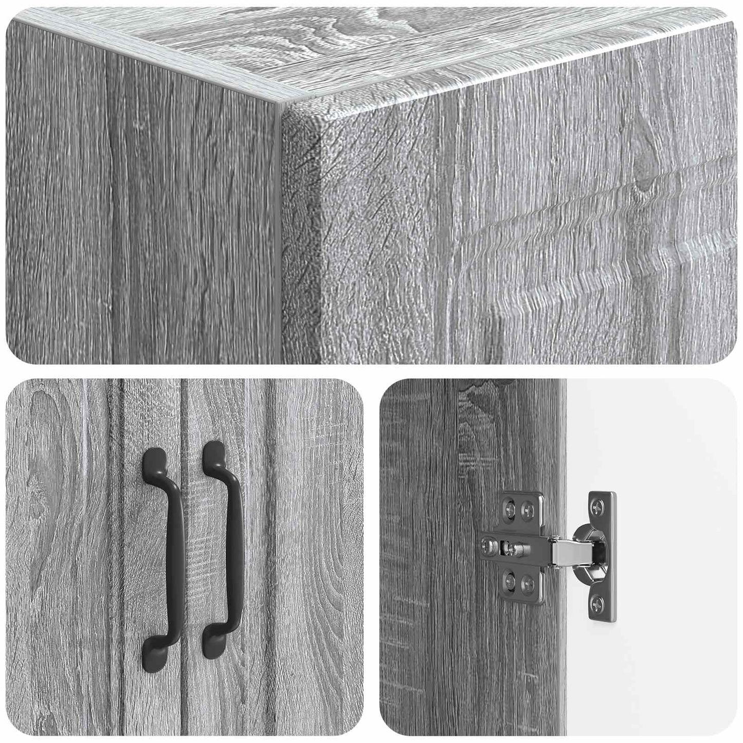 Cabinet Set 2 pcs 66 x 34.5 x 87 cm Engineered Wood Grey Sonoma
