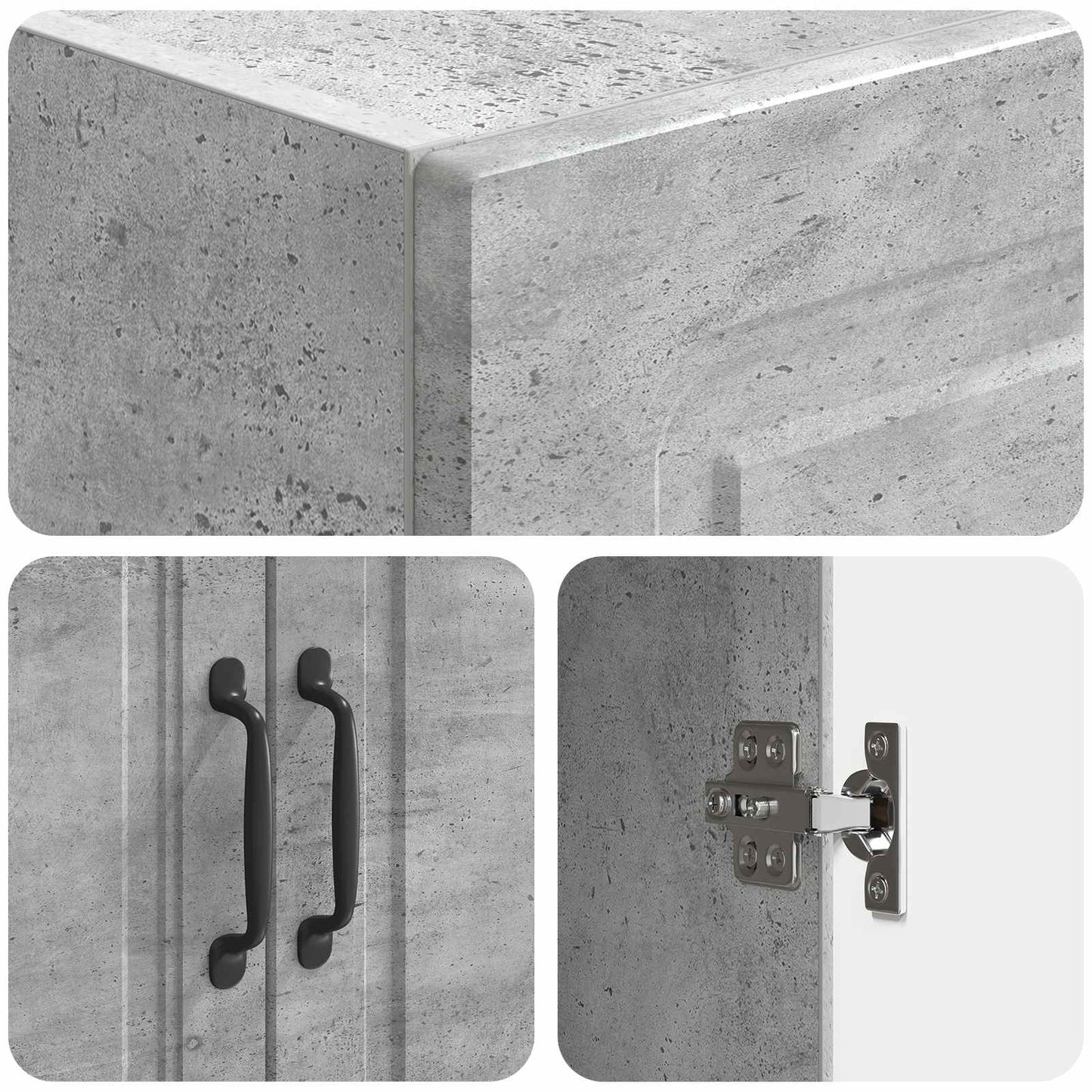 Cabinet Set 2 pcs Concrete Grey 33 x 34.5 x 87 cm