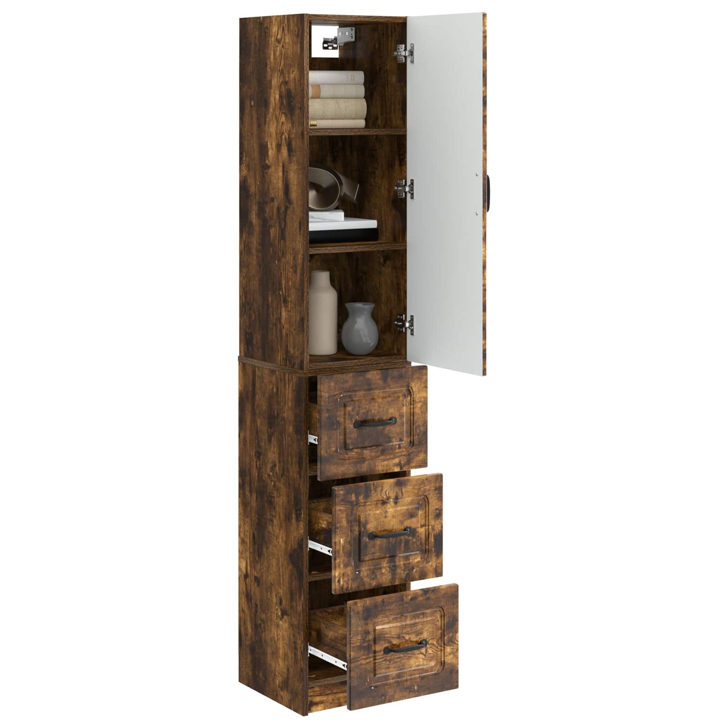 Cabinet Set 2 pcs 33 x 34.5 x 87 cm Engineered Wood Smoked Oak
