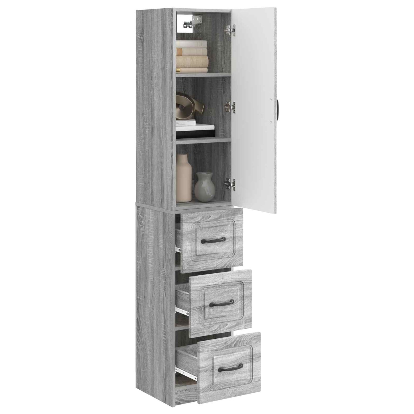 Cabinet Set 2 pcs 33 x 34.5 x 87 cm Engineered Wood Grey Sonoma