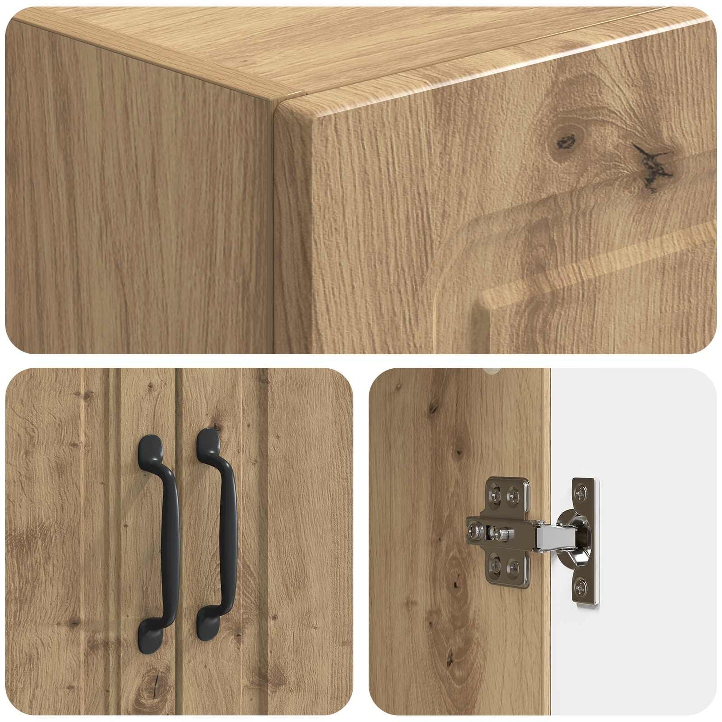 Cabinet Set 2 pcs Artisan Oak 33 x 34.5 x 87 cm Engineered Wood