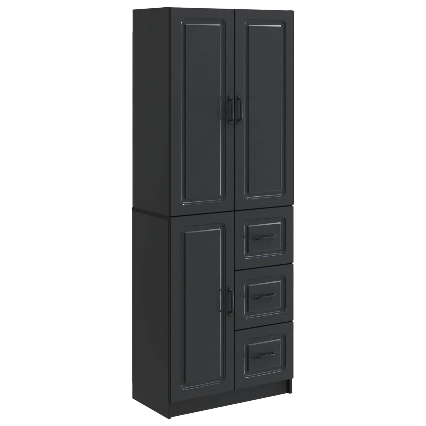 Cabinet Set 2 pcs Black Engineered Wood