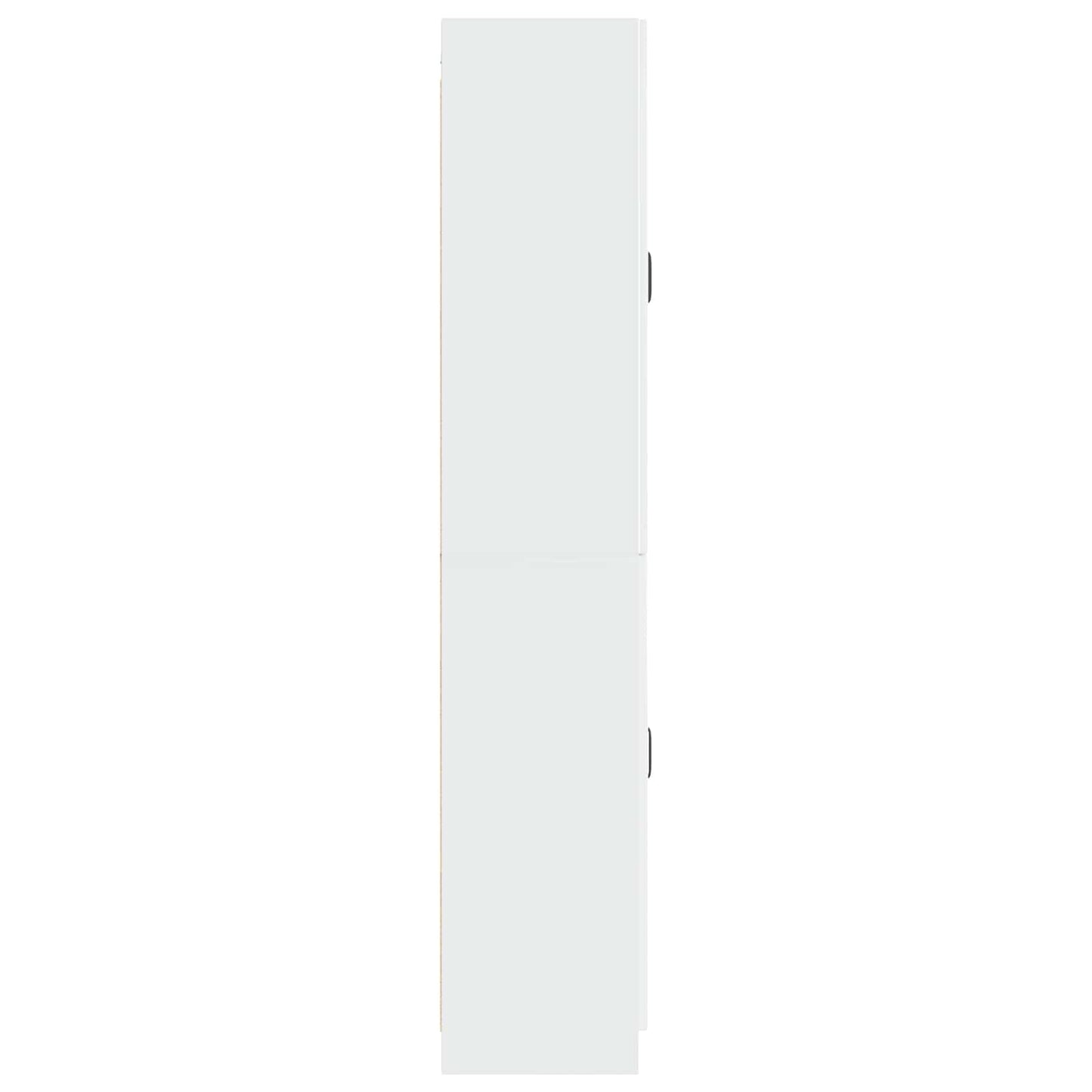 Cabinet Set 2 pcs High Gloss White Engineered Wood
