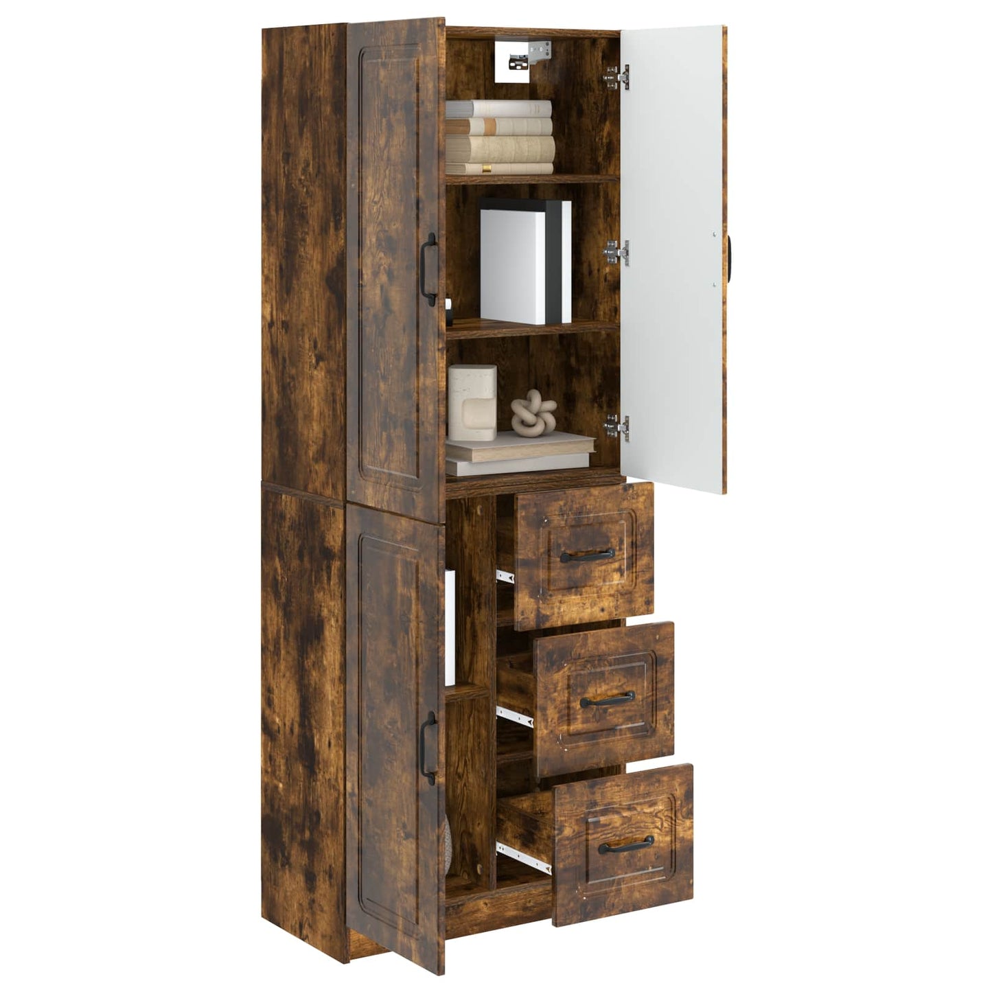 Cabinet Set 2 pcs Smoked Oak Engineered Wood