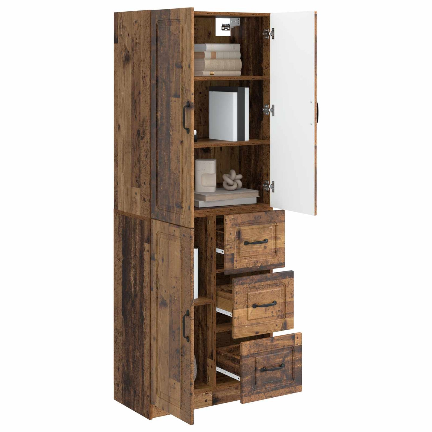 Cabinet Set 2 pcs Old Wood Engineered Wood