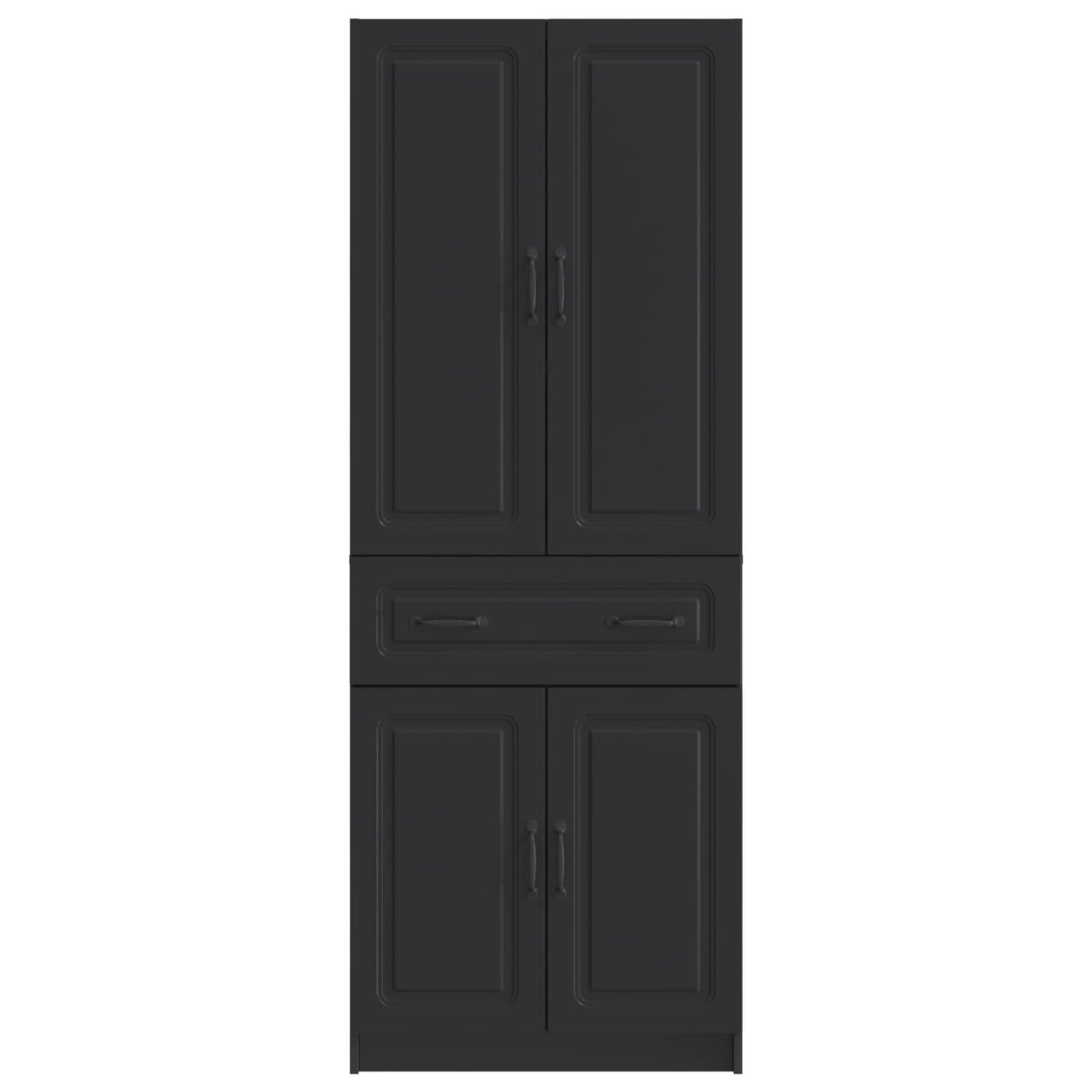 Cabinet Set 2 pcs Black Engineered Wood