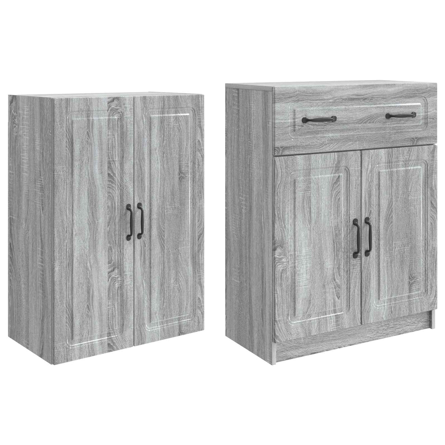 Cabinet Set 2 pcs Grey Sonoma Engineered Wood