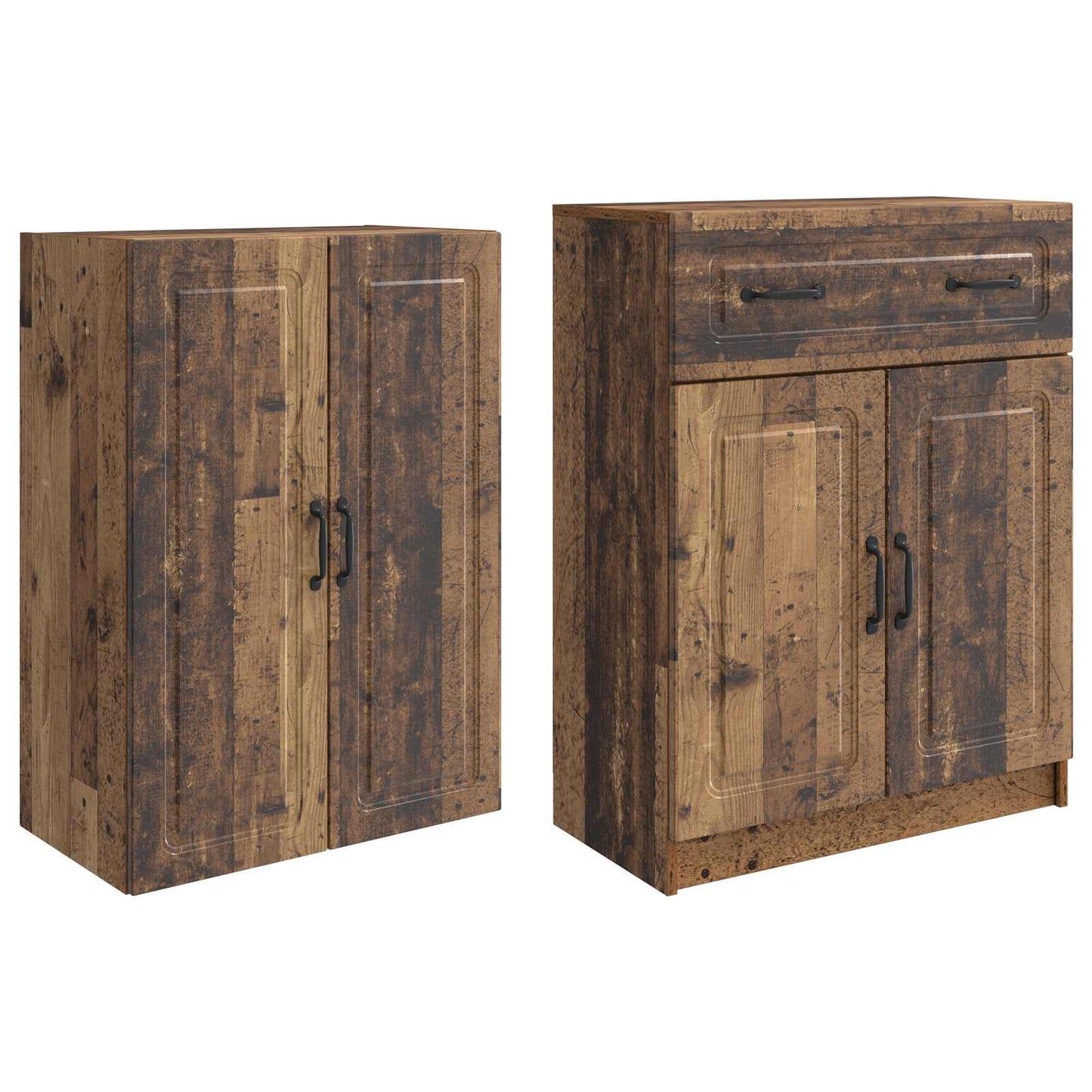 Cabinet Set 2 pcs Old Wood Engineered Wood