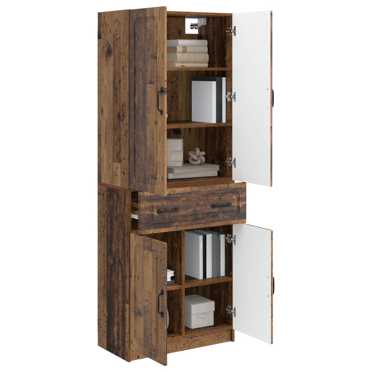 Cabinet Set 2 pcs Old Wood Engineered Wood