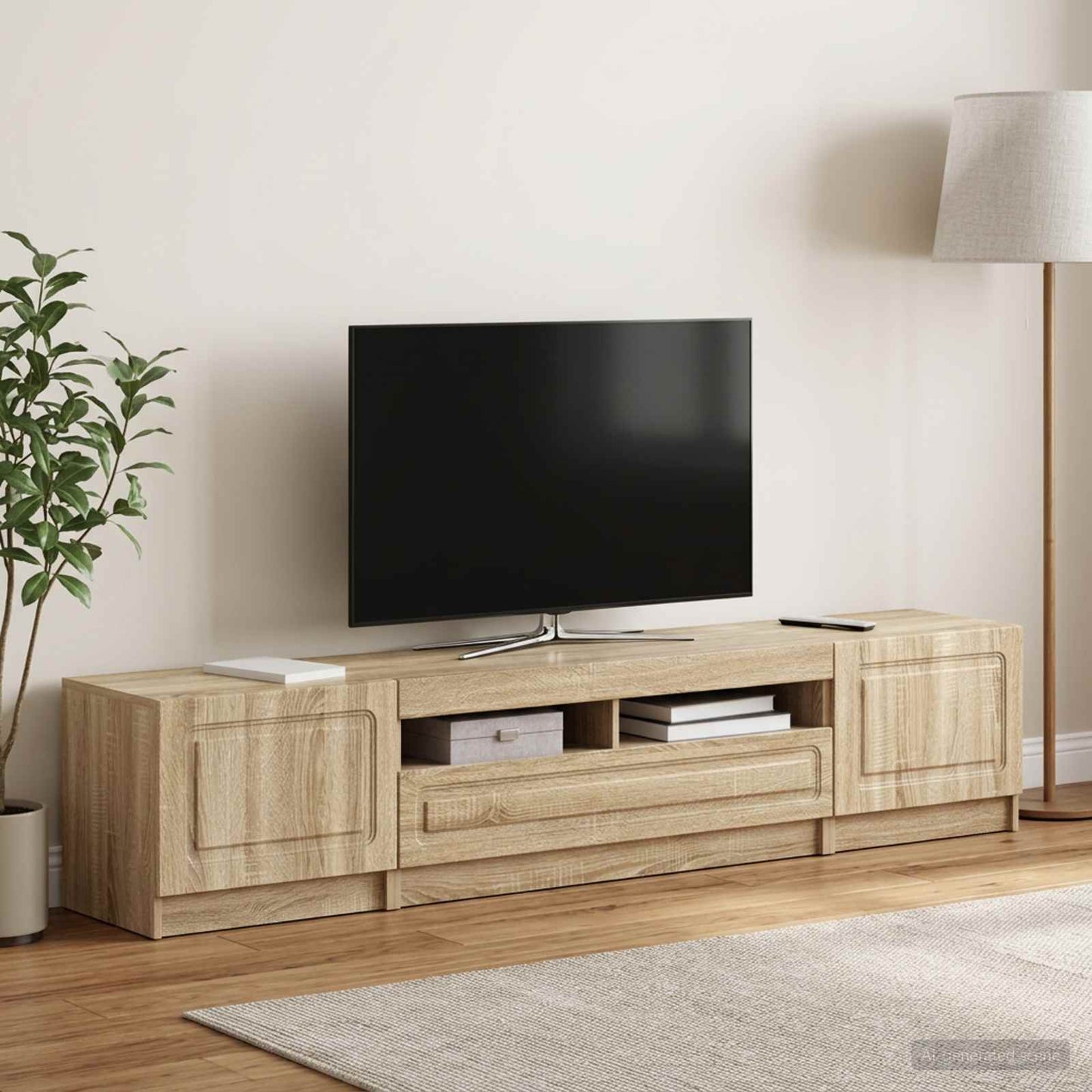 5 Piece LED TV Cabinet Sonoma Oak Engineered Wood