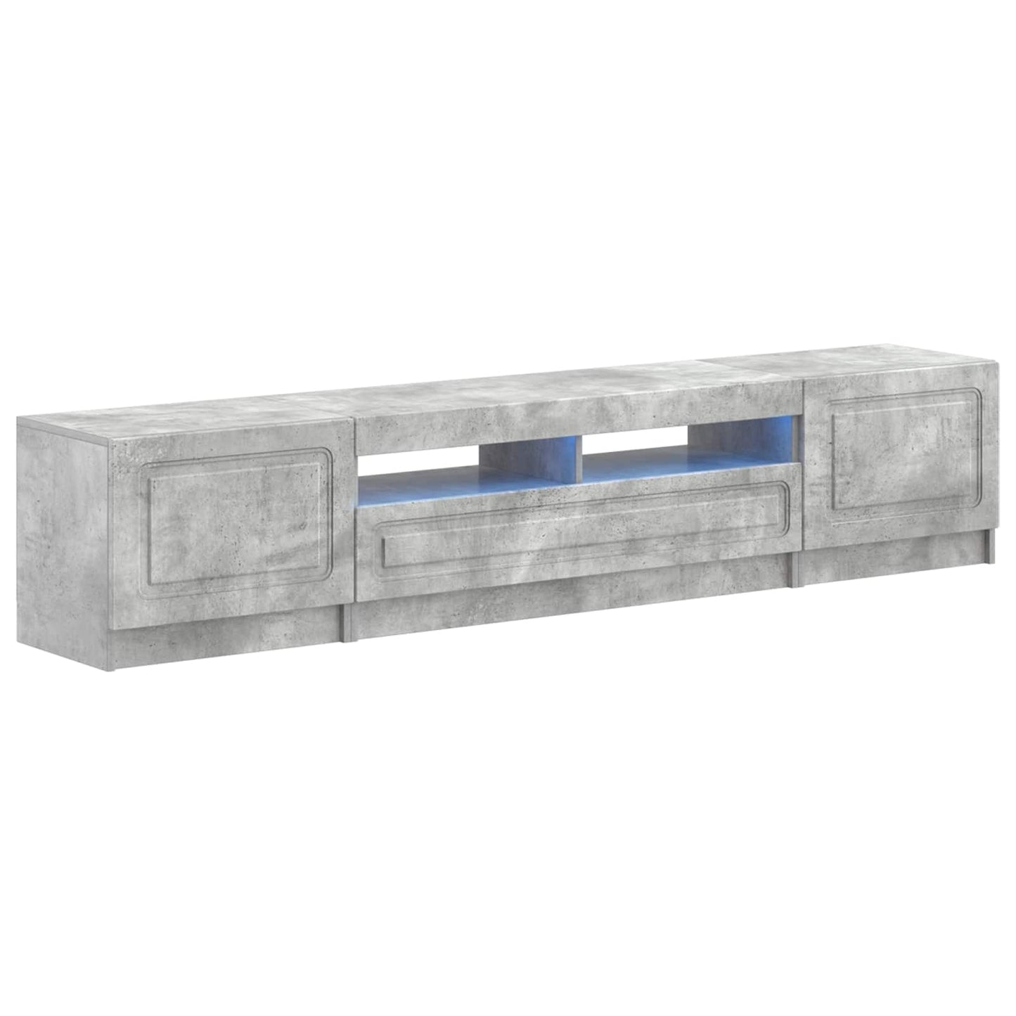 5 Piece LED TV Cabinet Concrete Grey Engineered Wood