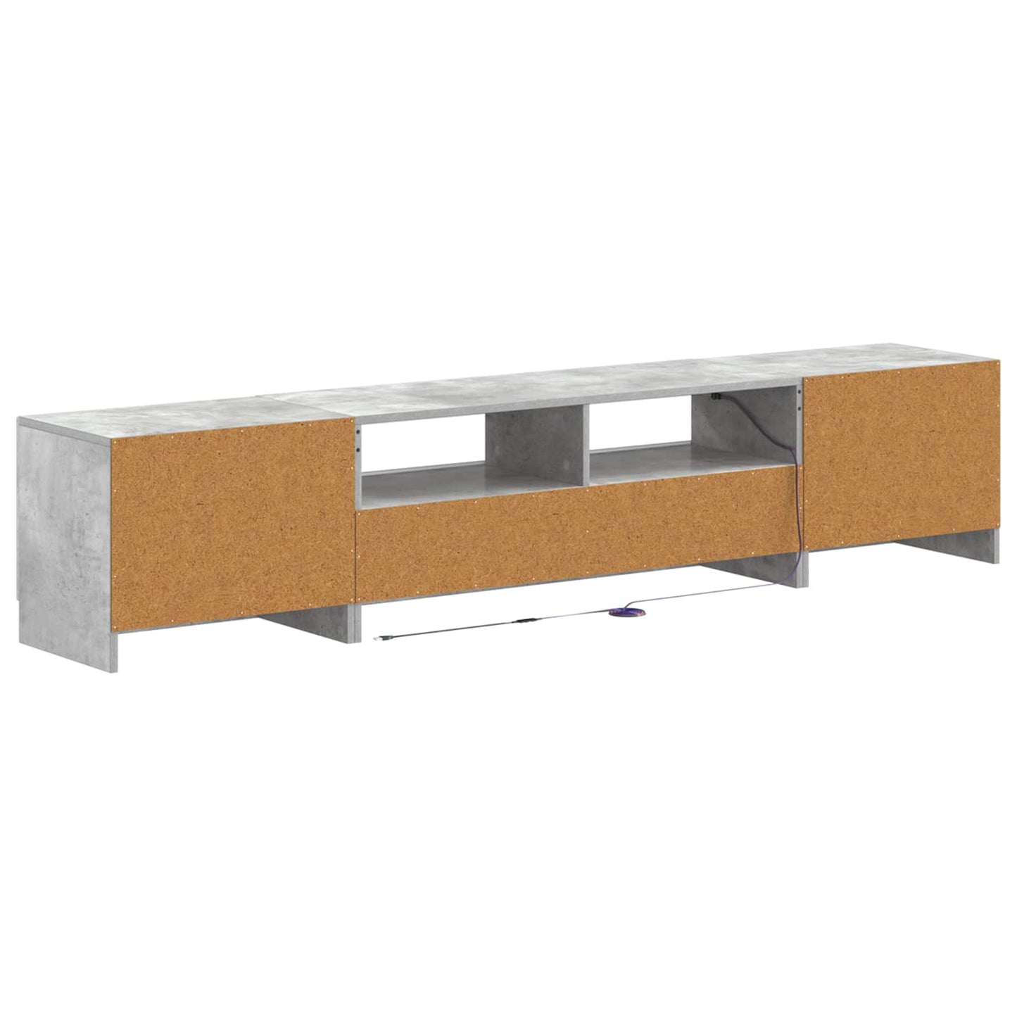 5 Piece LED TV Cabinet Concrete Grey Engineered Wood