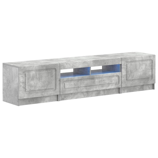 5 Piece LED TV Cabinet Concrete Grey Engineered Wood