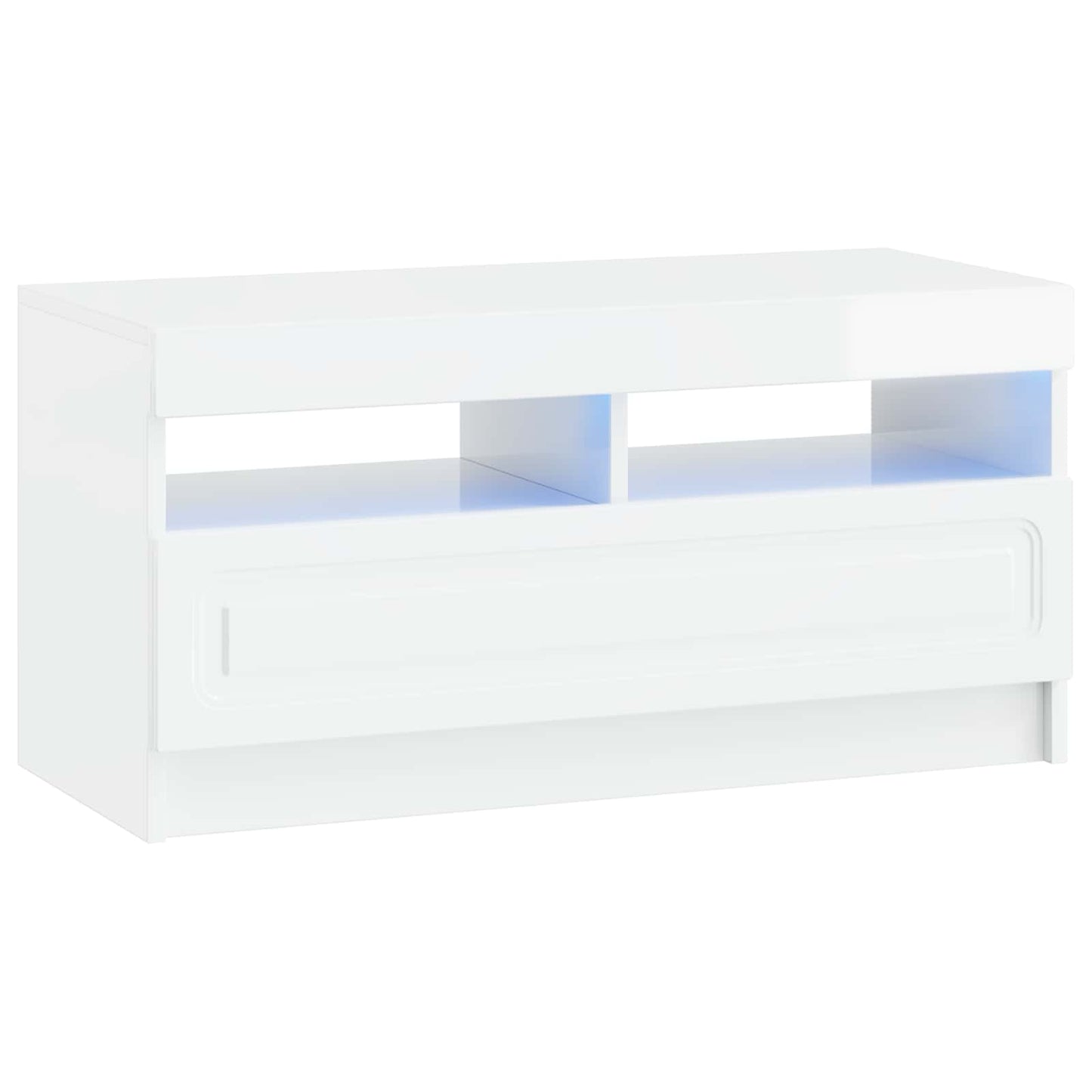 5 Piece LED TV Cabinet High Gloss White Engineered Wood