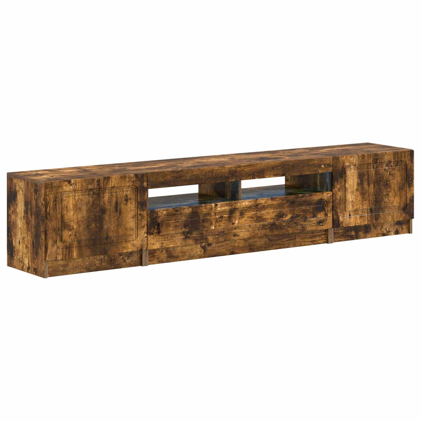 5 Piece LED TV Cabinet Smoked Oak Engineered Wood