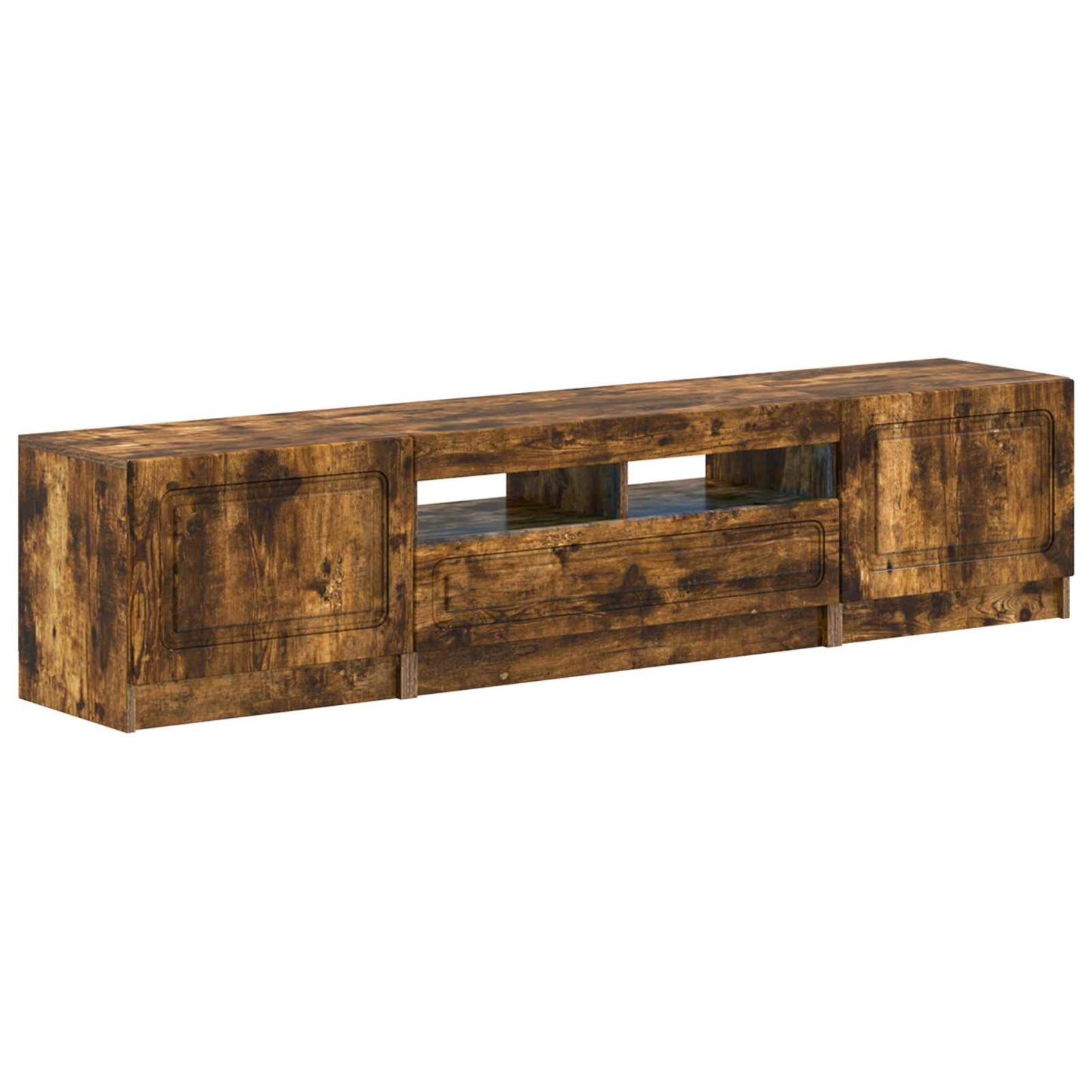 5 Piece LED TV Cabinet Smoked Oak Engineered Wood