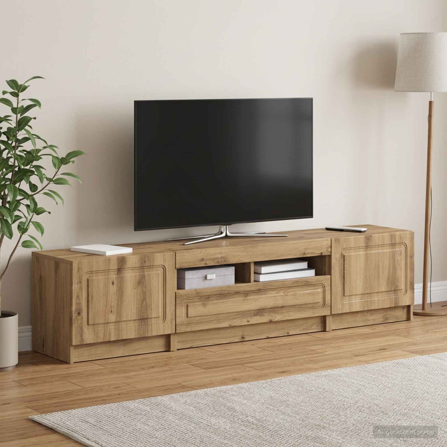 5 Piece LED TV Cabinet Artisan Oak Engineered Wood