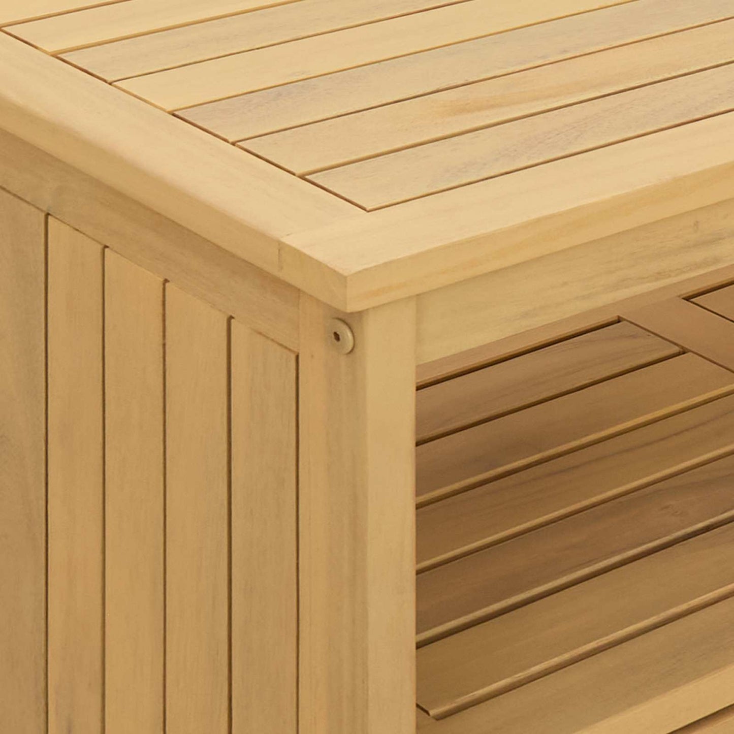 Garden Console Table with Storage Light Acacia 110 x 35 x 75 cm