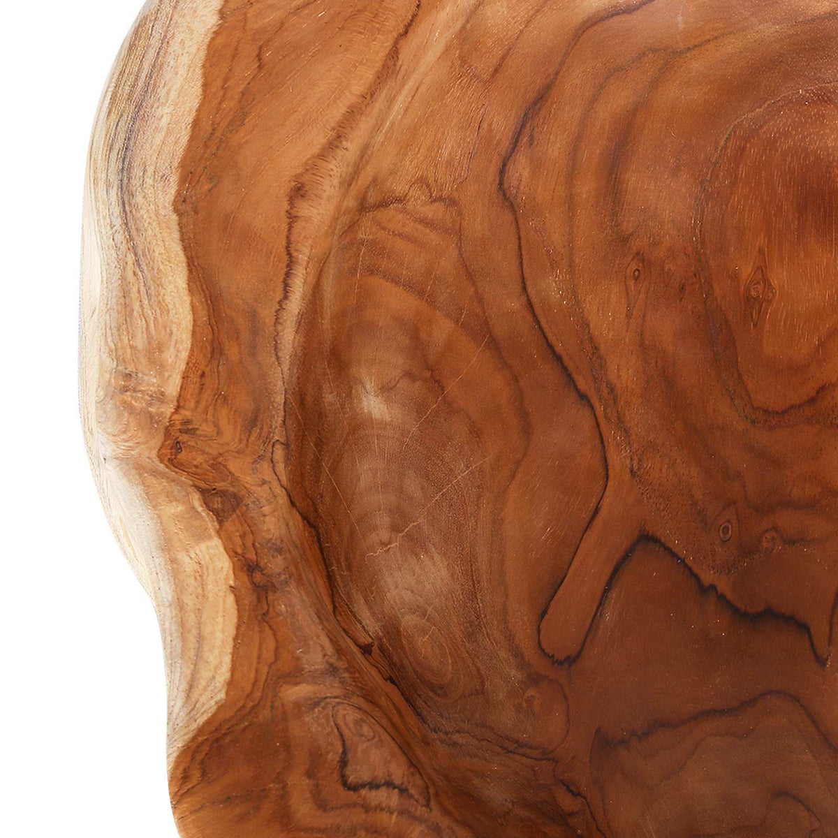 Fruit Bowl JEPARA Ø 30 cm Solid Teak Wood Round Teak Brown